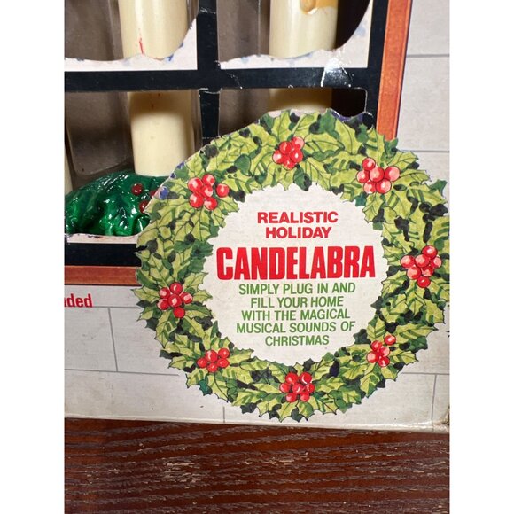 Vintage Holiday Musical Candelabra With 3 Faux Candles Plug-In Christmas Decor D - Picture 6 of 6